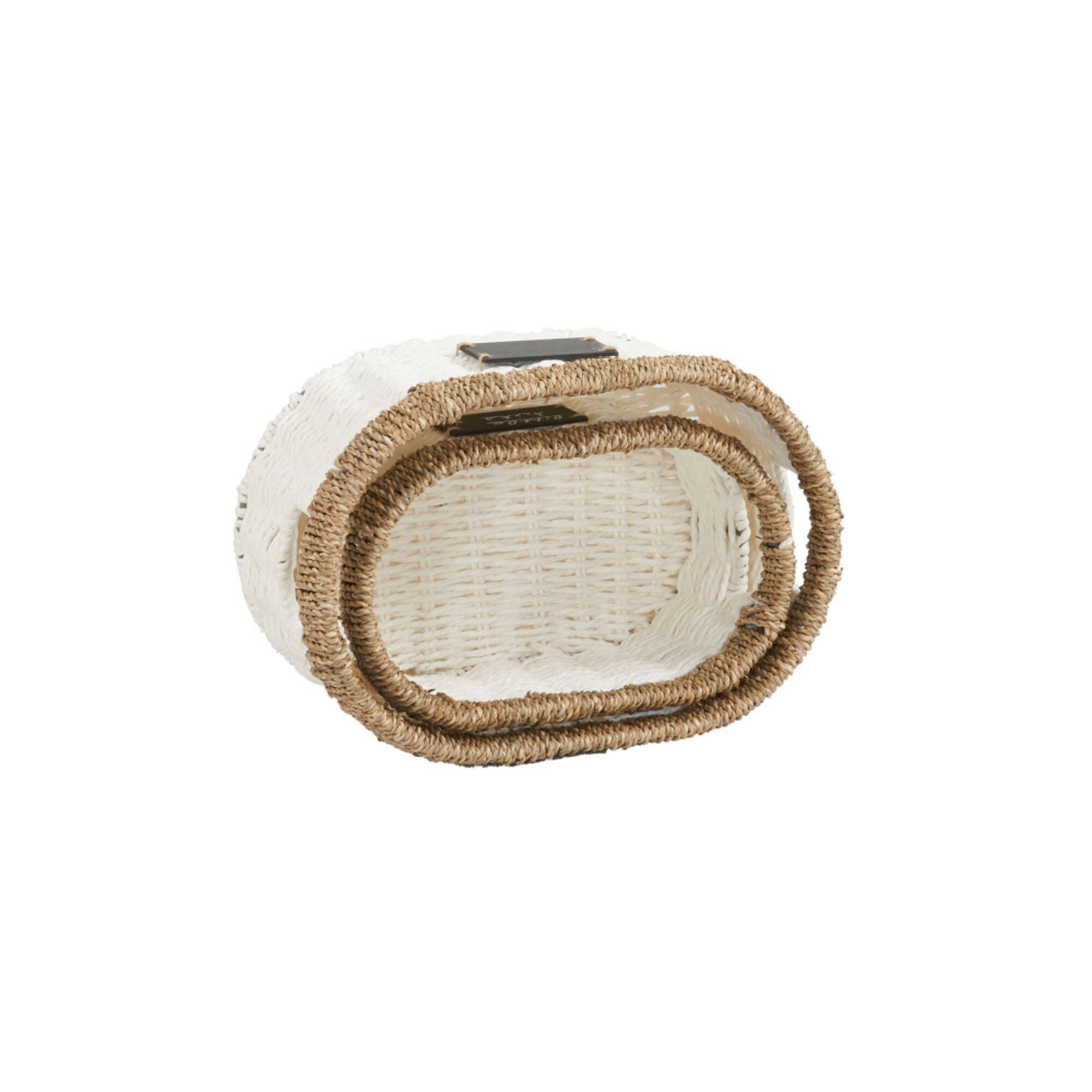 Household Essentials White Woven Oval Baskets, 2ct.